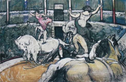 Jean Challié, Acrobates à cheval au cirque Médrano.