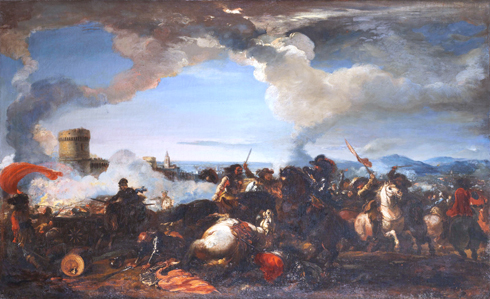 Jacques Courtois, Bataille de cavalerie devant les murs d'une ville