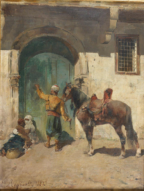 Émile Regnault de Maulmain, Cavalier arabe à la porte