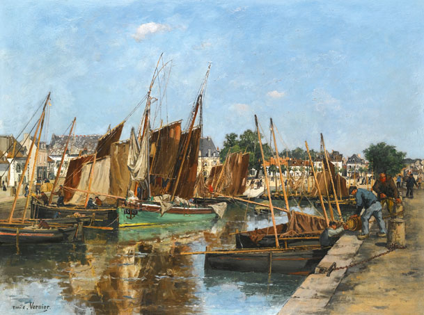 Émile Vernier, Bateaux au port