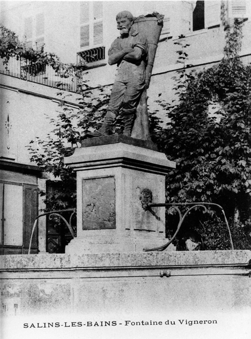 Max Claudet,1840-1893, statue du Vigneron, Salins-les-Bains.
