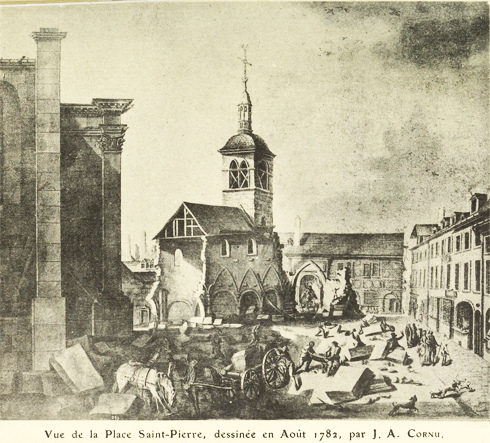 Jean-Alexis Cornu, Vue de la place saint Pierre à Besançon en 1782