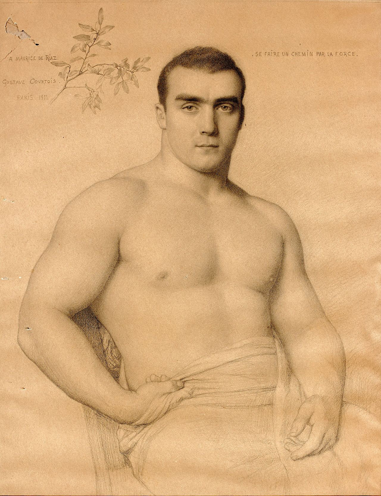 Gustave Courtois, Portrait du lutteur suisse Maurice Deriaz