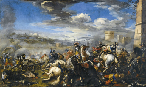 Jacques Courtois, Scène de bataille avec infanterie, cavalerie et canons
