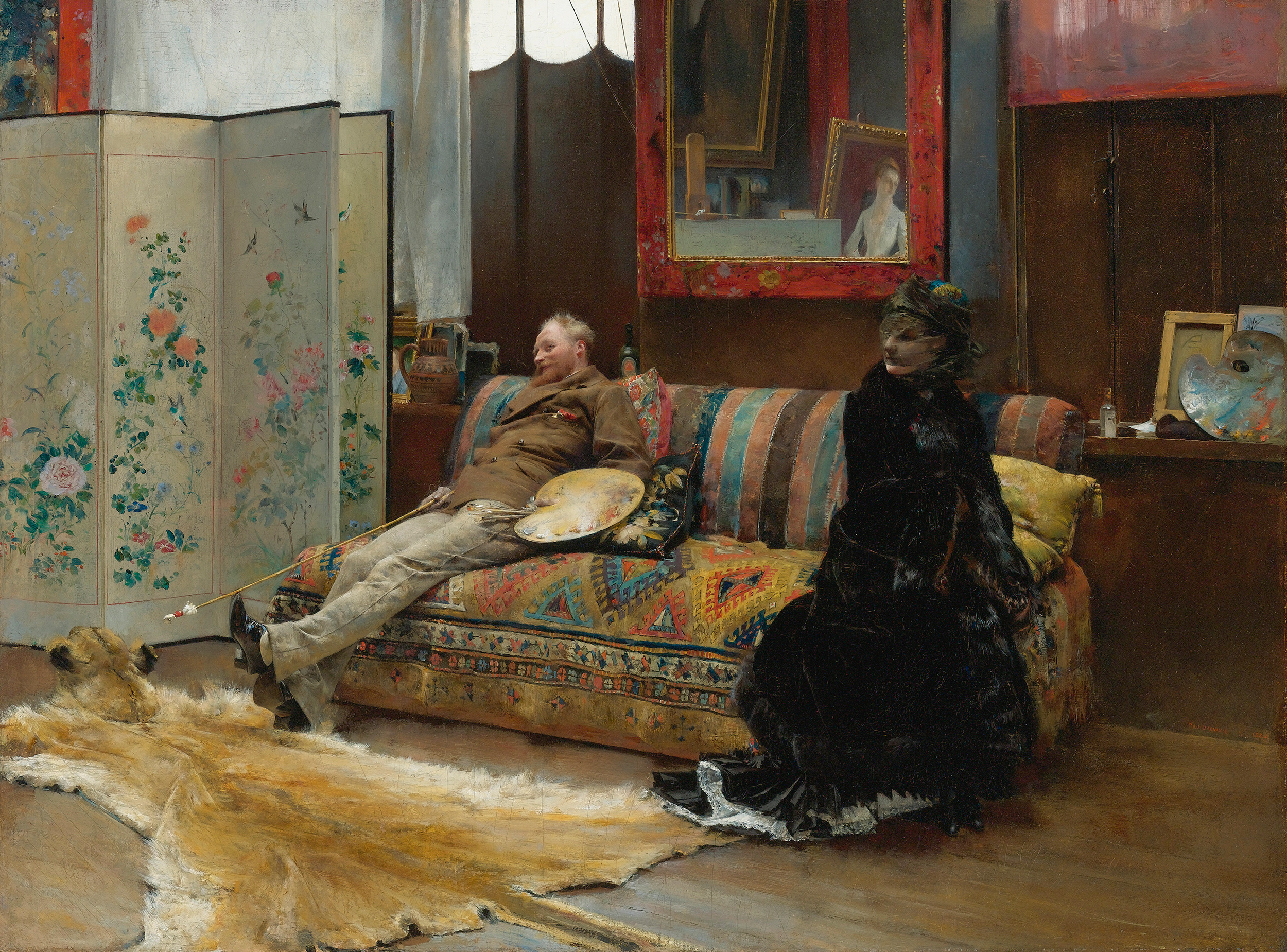 Pascal Dagnan-Bouveret, Bouderie, Gustave Courtois dans son atelier, 1880
