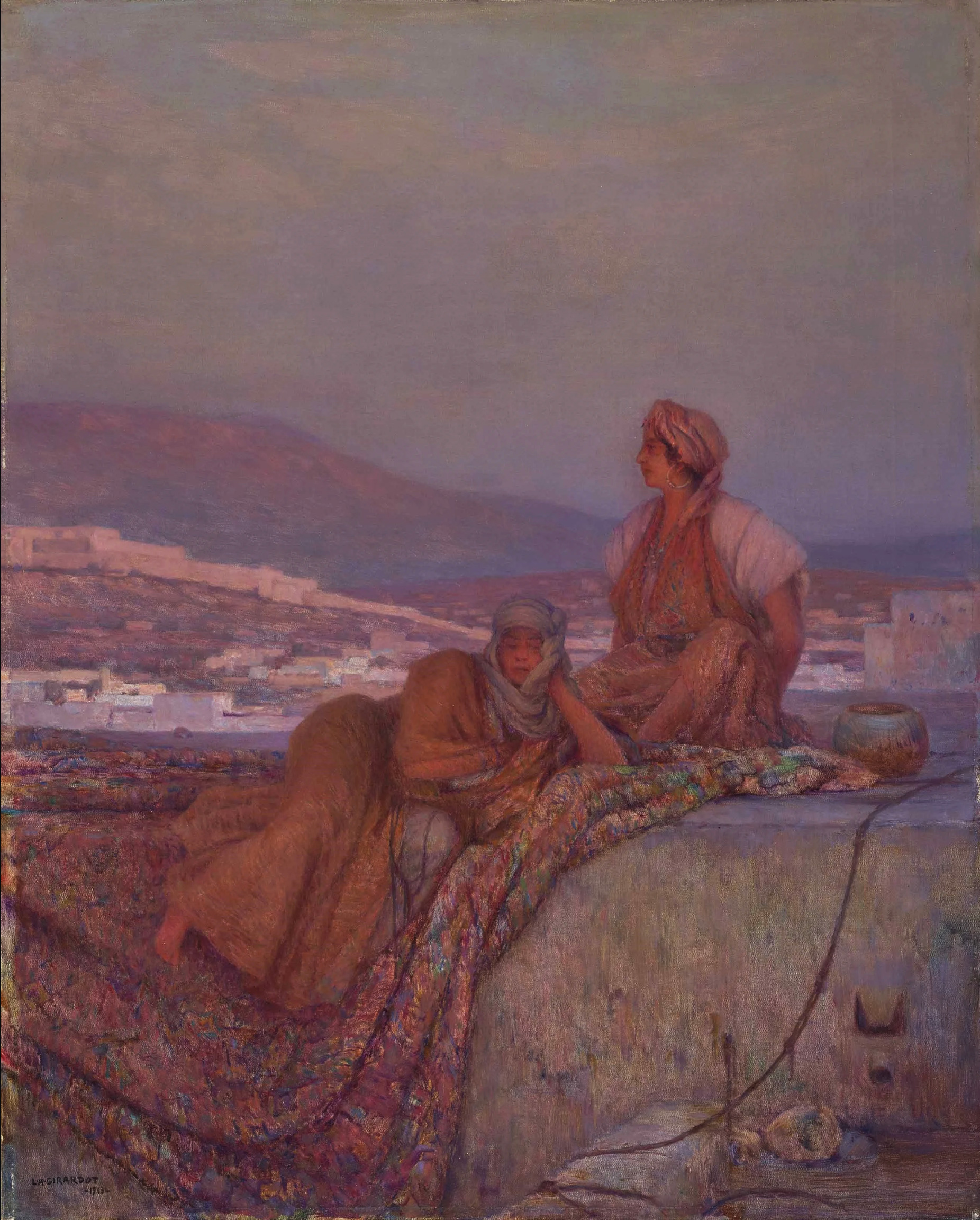 Louis-Auguste Girardot, Femmes sur la terrasse, coucher de soleil