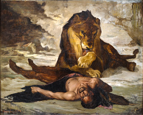 De Artibus Sequanis, Auguste Lançon, Arabe terrassé par un lion