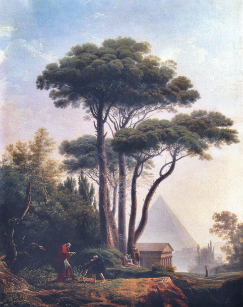 Jean-Pierre Péquignot, Paysage avec une pyramide et un temple (ou les Aventures de Télémaque)