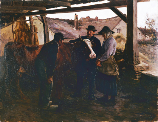 Edmond Picard (1851-1911), La Vache malade, musée des Beaux-Arts de Saint-Brieuc, Côtes d'Armor