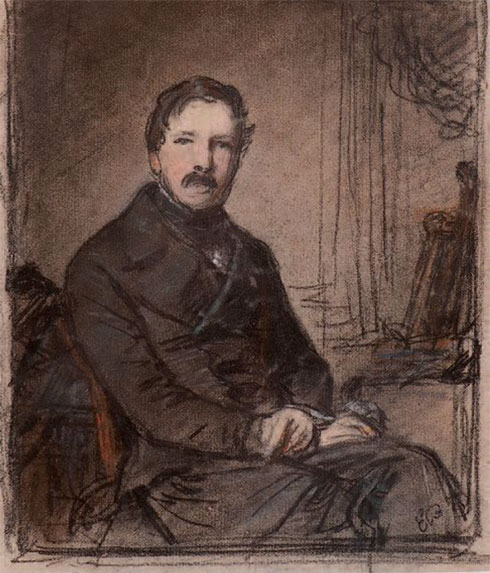 Edouard Baille, Portrait d'un homme assis.