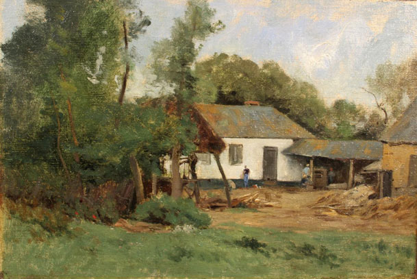 Charles Donzel, paysage avec une ferme